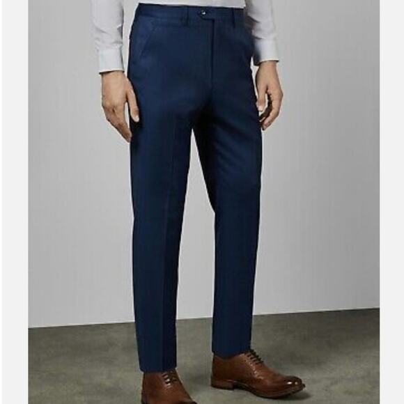 NEW Ted Baker Castlet Debonair Plain Suit Trouser Blue Pant Men's Size 30 Long - Picture 1 of 12